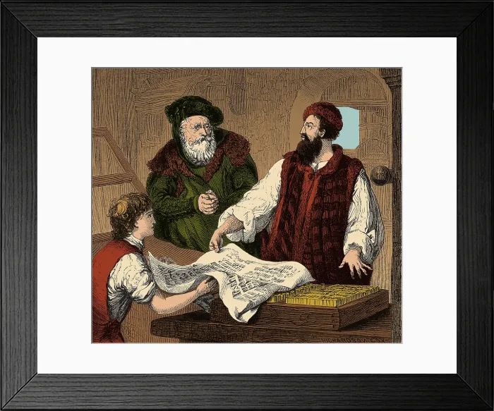 Framed Print : Johannes Gutenberg, German Inventor and Publisher Framed Print : Johannes Gutenberg, German Inventor and Publisher