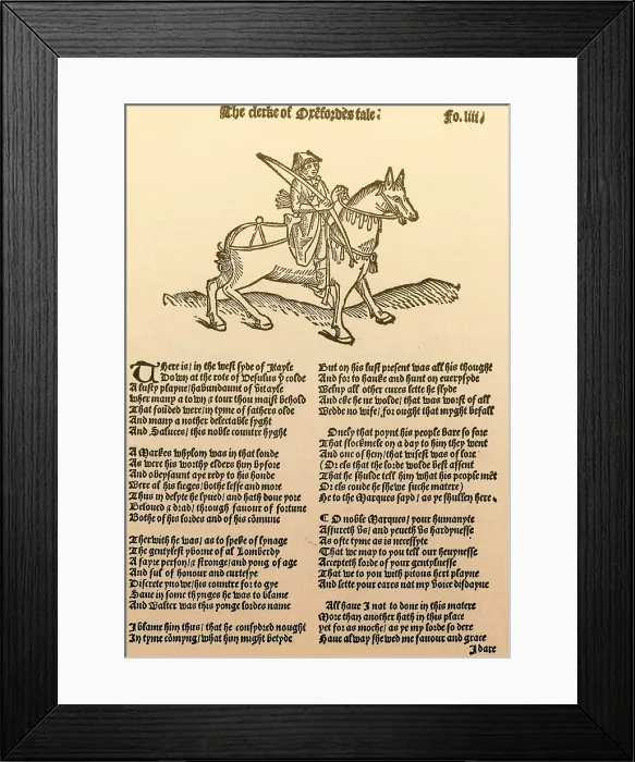 Framed Print : Geoffrey Chaucer, Canterbury Tales Framed Print : Geoffrey Chaucer, Canterbury Tales