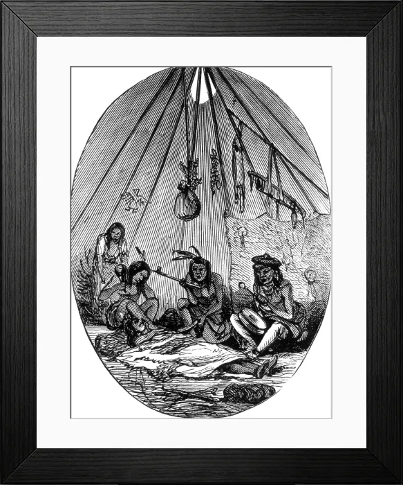 Framed Print : American Indian Medicine Lodge, 1868