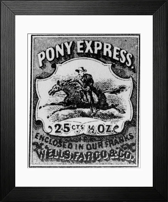 Framed Print : Pony Express Stamp