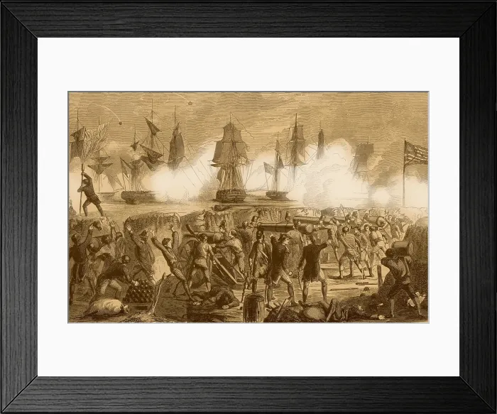 Framed Print : Defense of Fort Moultrie, 1776