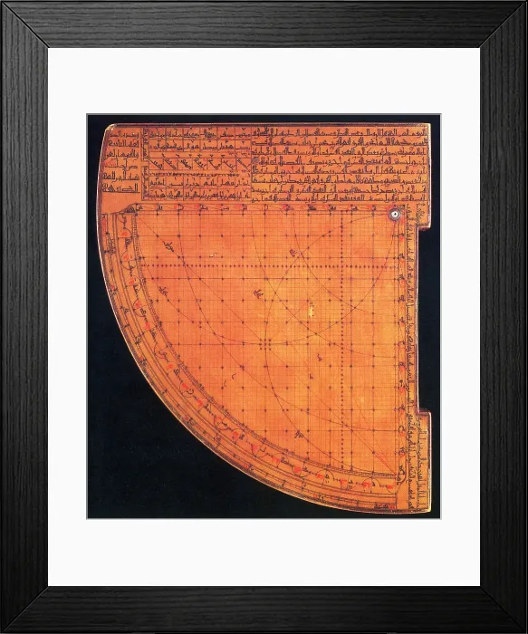 Framed Print : Islamic Quadrant Astrolabe, 14th Century Framed Print : Islamic Quadrant Astrolabe, 14th Century