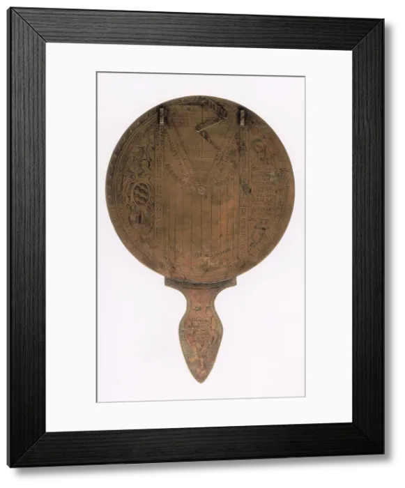 Framed Print : 16th Century Altitude Dial