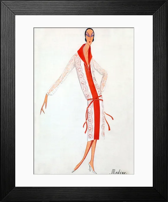 Framed Print : Jeanne Lanvin Fashion Design, 1931
