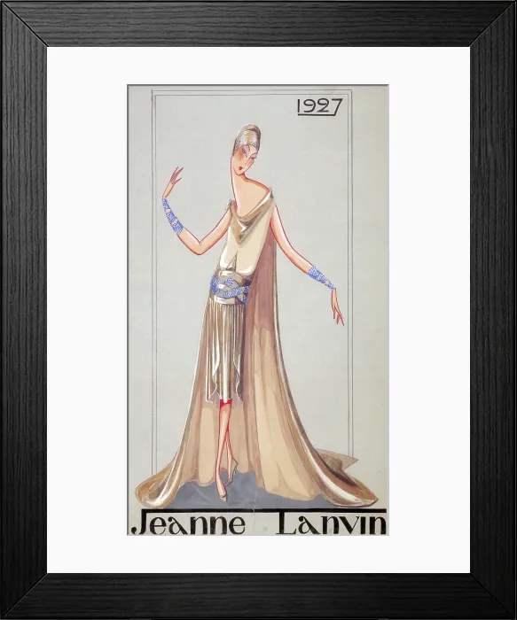 Framed Print : Jeanne Lanvin Fashion Design, 1927