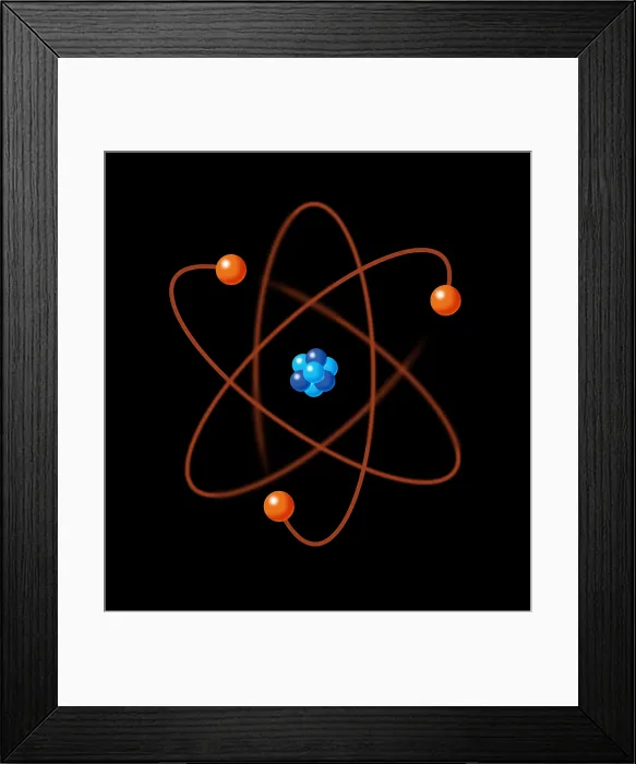 Framed Print : Atomic Model, Illustration Framed Print : Atomic Model, Illustration