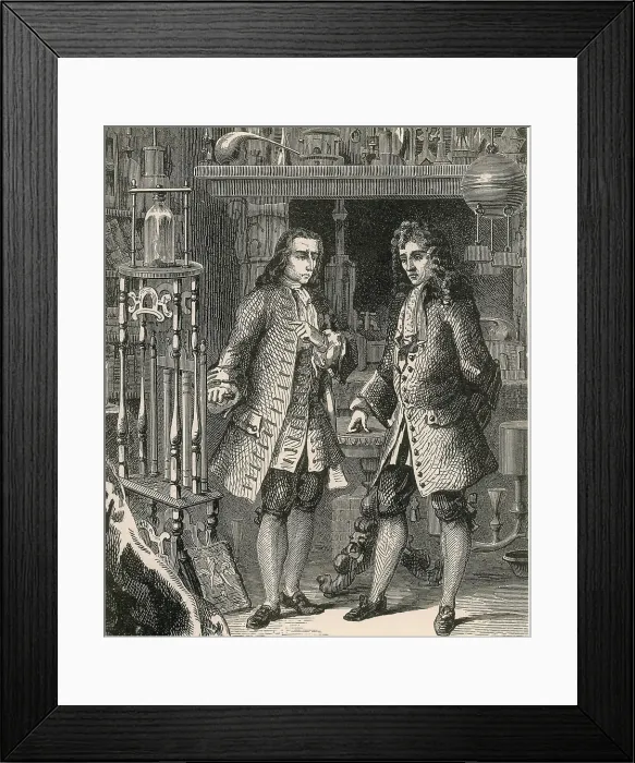Framed Print : Robert Boyle and Denis Papin