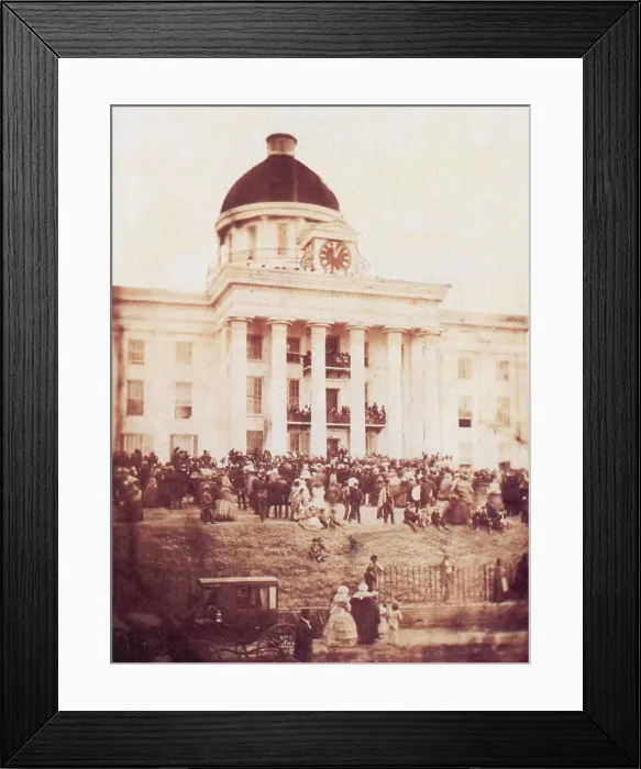 Framed Print : Davis Sworn In, President of the Confederacy, 1861 Framed Print : Davis Sworn In, President of the Confederacy, 1861