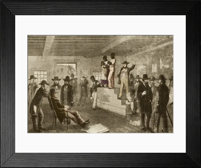 Framed Print : Slave Auction, 1861 Framed Print : Slave Auction, 1861