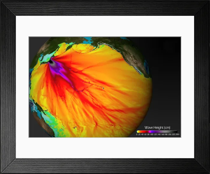 Framed Print : Tsunami Wave Height Framed Print : Tsunami Wave Height