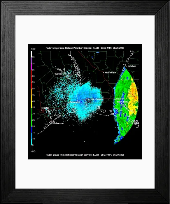 Framed Print : Hurricane Katrina, WFO Radar, 2005 Framed Print : Hurricane Katrina, WFO Radar, 2005