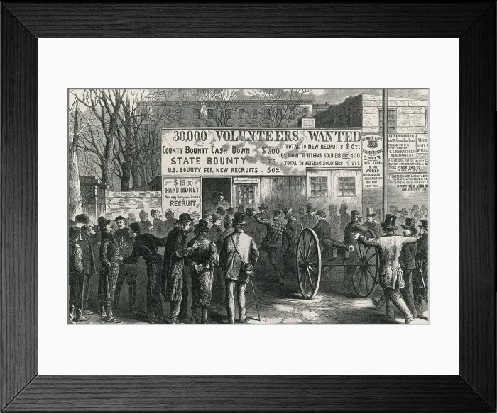 Framed Print : Recruitment Station New York City, 1861 Framed Print : Recruitment Station New York City, 1861