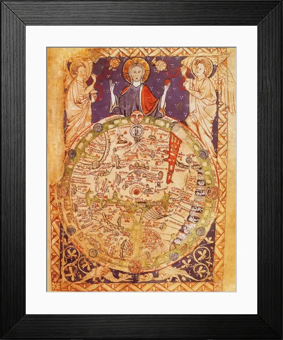 Framed Print : Psalter World Map