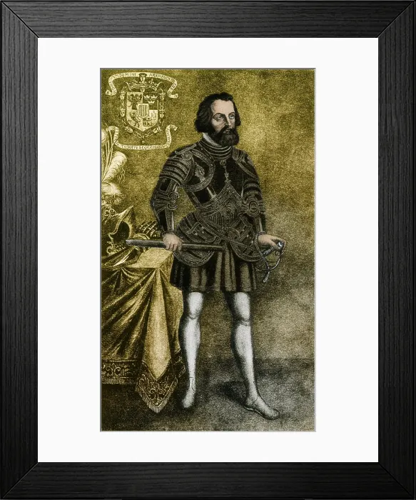 Framed Print : Hernan Cortes, Spanish Conquistador Framed Print : Hernan Cortes, Spanish Conquistador