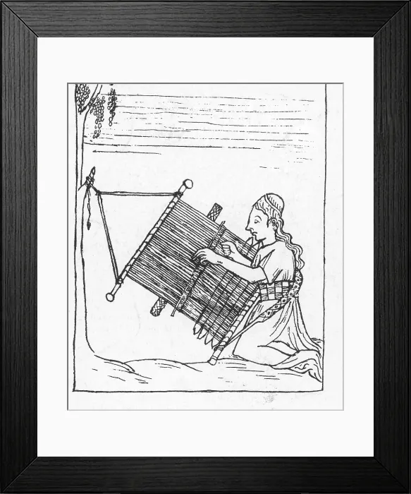 Framed Print : Incan Woman Weaving, 17th Century Codex Framed Print : Incan Woman Weaving, 17th Century Codex