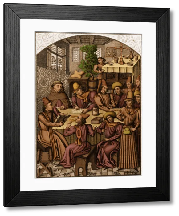 Framed Print : Medieval Accountants, 1466 Framed Print : Medieval Accountants, 1466