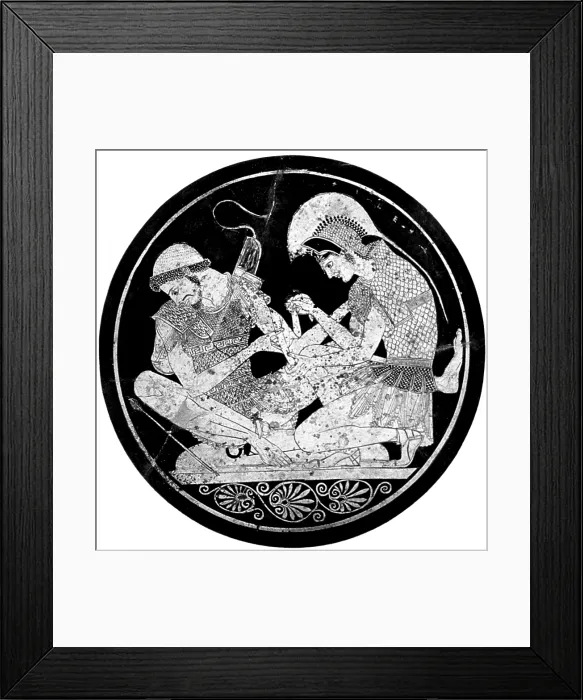Framed Print : Trojan War, Achilles Tending Patroclus Wounds Framed Print : Trojan War, Achilles Tending Patroclus Wounds