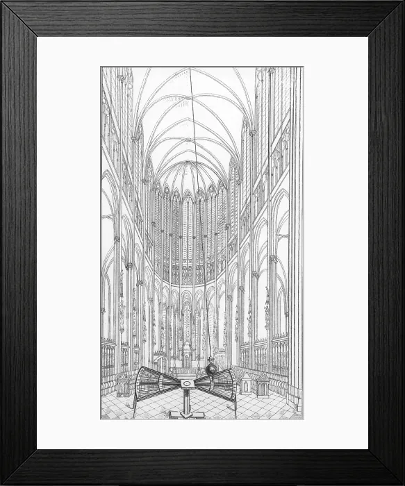 Framed Print : Astronomy. Demonstration at Cologne Cathedral of the Earth's rotation Framed Print : Astronomy. Demonstration at Cologne Cathedral of the Earth's rotation