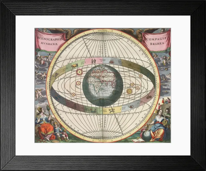 Framed Print : Tycho Brahe Universe, Harmonia Macrocosmica, 1660 Framed Print : Tycho Brahe Universe, Harmonia Macrocosmica, 1660