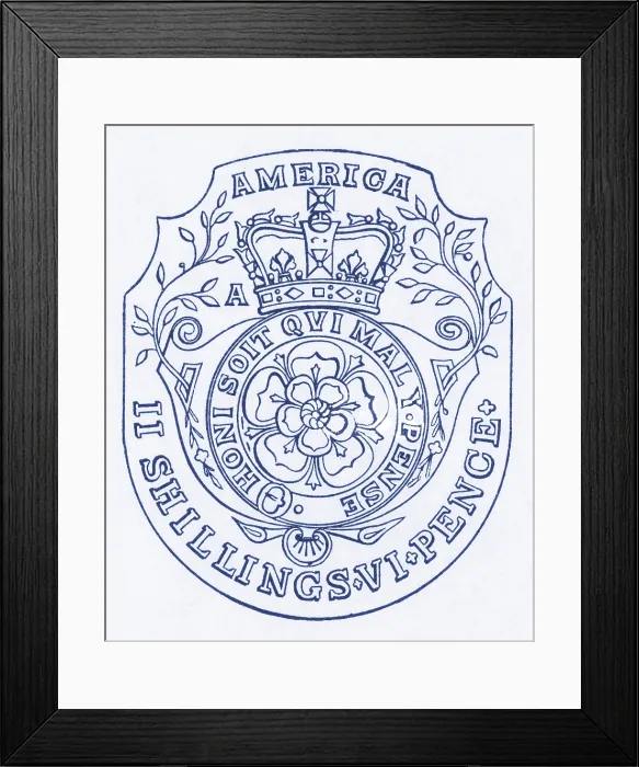 Framed Print : Revenue Stamp, 1765 Framed Print : Revenue Stamp, 1765