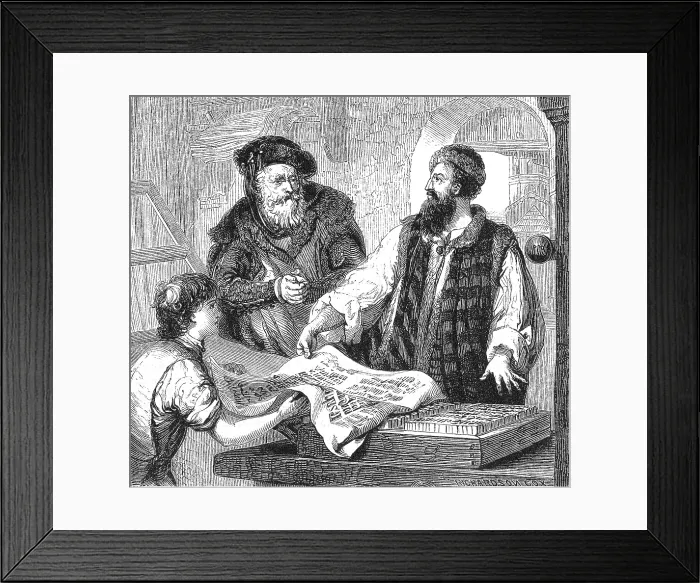 Framed Print : Johannes Gutenberg, German Inventor and Publisher Framed Print : Johannes Gutenberg, German Inventor and Publisher