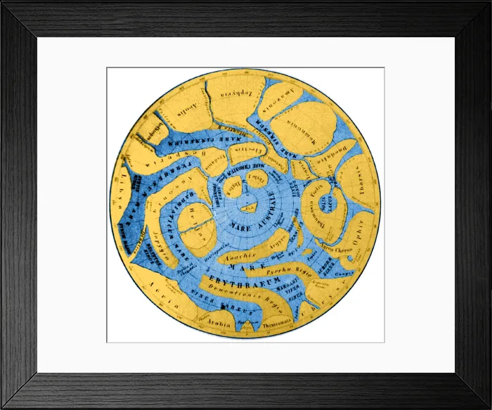 Framed Print : Schiaparelli Mars Map, 1877-78