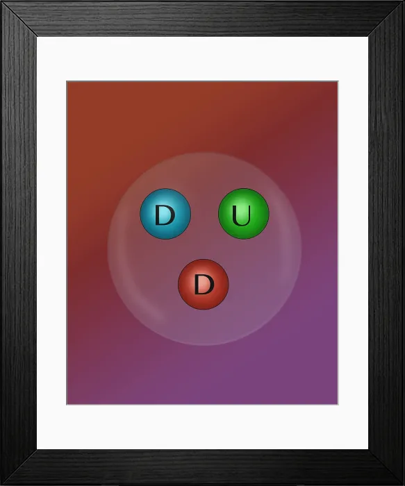 Framed Print : Neutron Quarks, Illustration
