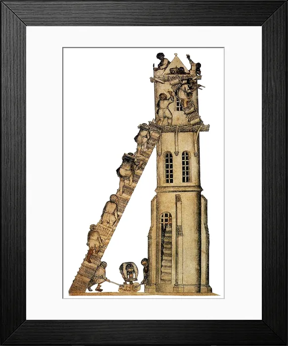 Framed Print : Tower of Babel, 14th Century Framed Print : Tower of Babel, 14th Century