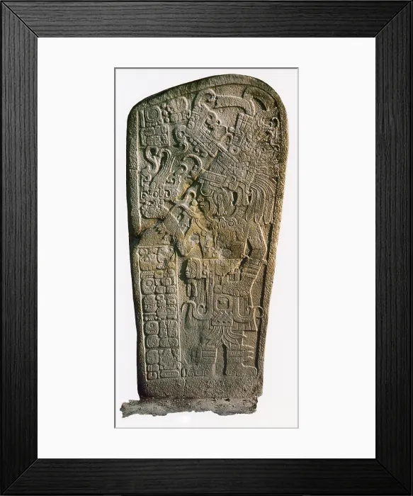 Framed Print : Mayan Calendar Stele, 9th Century