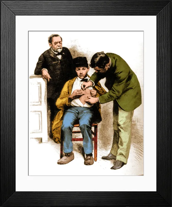 Framed Print : Louis Pasteur Supervising Rabies Inoculation, 1885