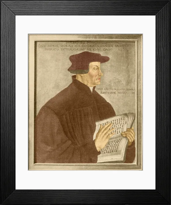 Framed Print : Huldrych Zwingli, Swiss Reformation Leader