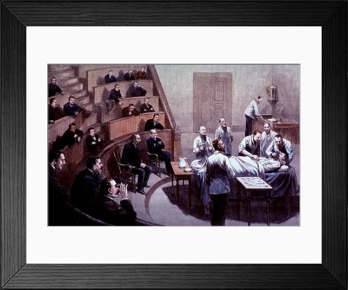 Framed Print : Operating Amphitheater, Anesthesia, 1888