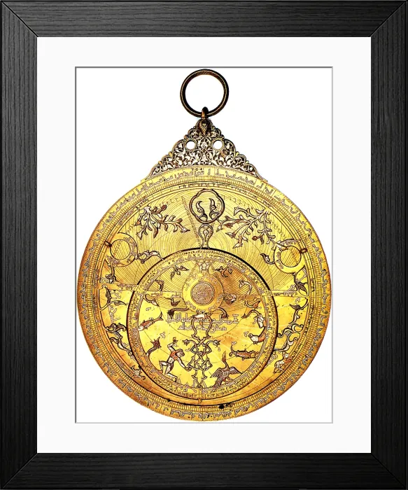 Framed Print : Astrolabe. An astrolabe is an elaborate inclinometer