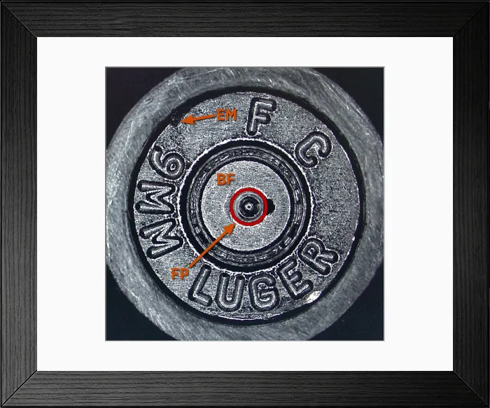 Framed Print : Cartridge Case, Forensics, 2012
