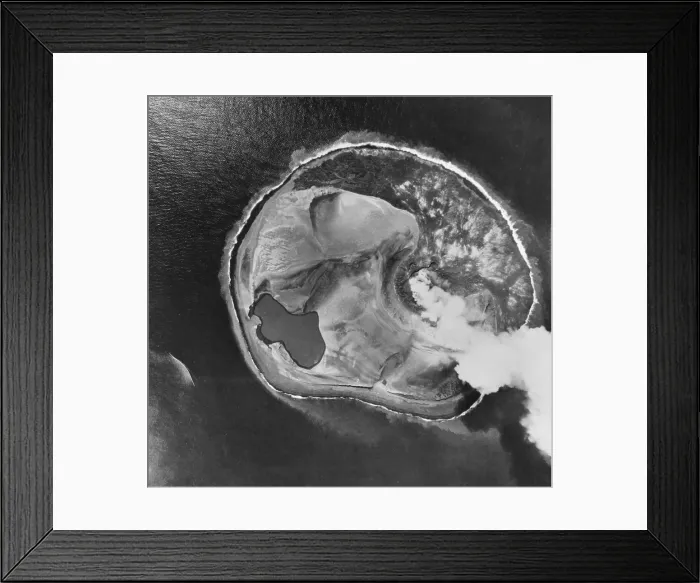 Framed Print : Smoke Rising from. Surtsey Island, Iceland, UNESCO Site