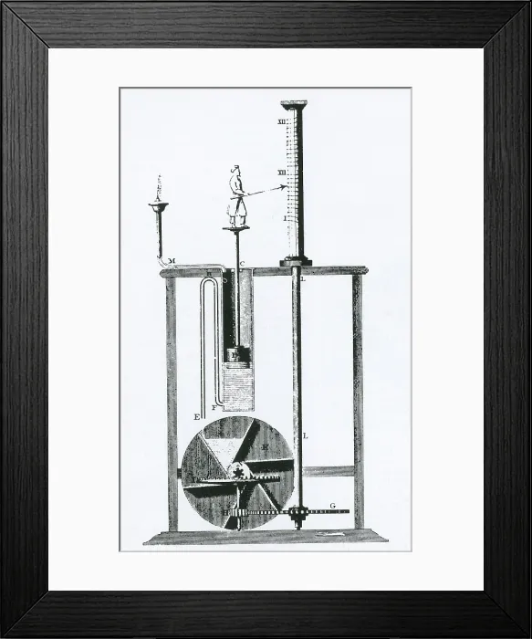 Framed Print : Water Clock Diagram Framed Print : Water Clock Diagram