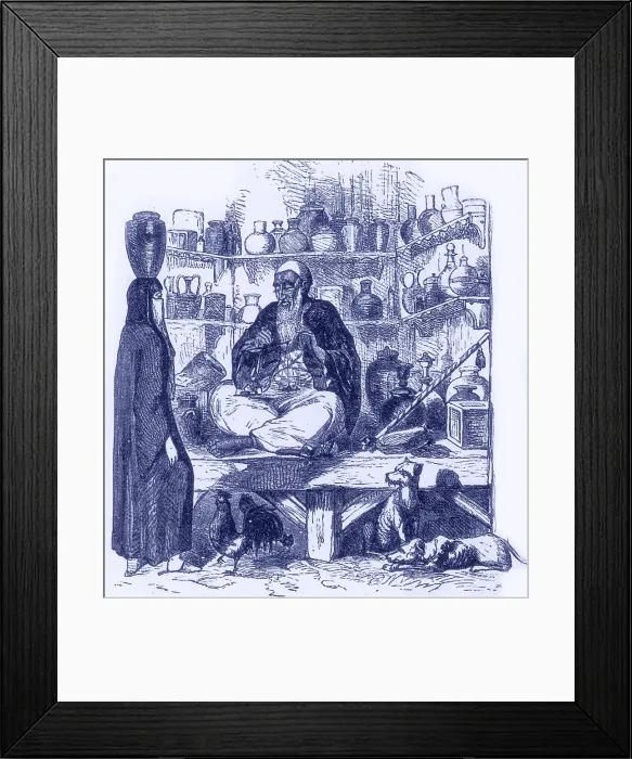 Framed Print : A Cairo street trader displays his wares Framed Print : A Cairo street trader displays his wares