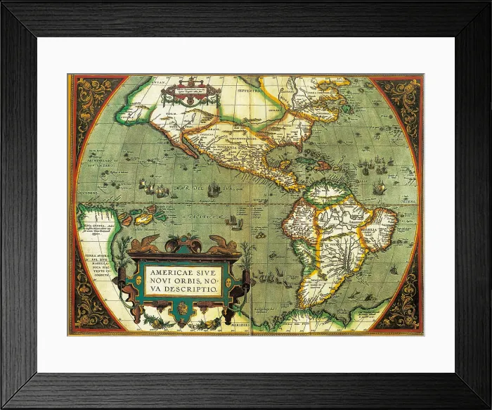 Framed Print : The Americas, 1584 Framed Print : The Americas, 1584