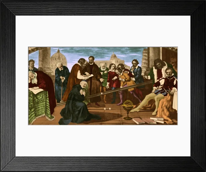 Framed Print : Galileo's Gravity Experiment, 1589 Framed Print : Galileo's Gravity Experiment, 1589