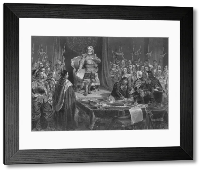 Framed Print : Oliver Cromwell Refusing the Crown of England Framed Print : Oliver Cromwell Refusing the Crown of England