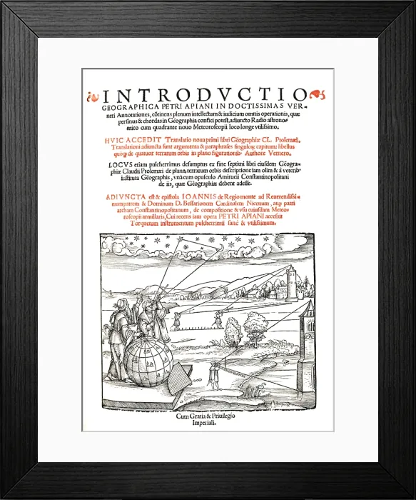 Framed Print : Petrus Apianus, Introductio Geographica, 1532 Framed Print : Petrus Apianus, Introductio Geographica, 1532