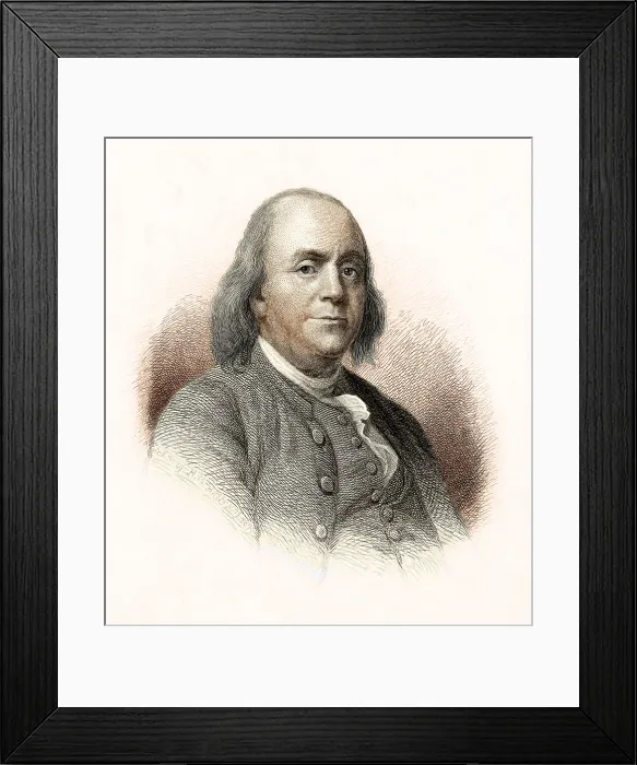 Framed Print : Benjamin Franklin, American Polymath Framed Print : Benjamin Franklin, American Polymath