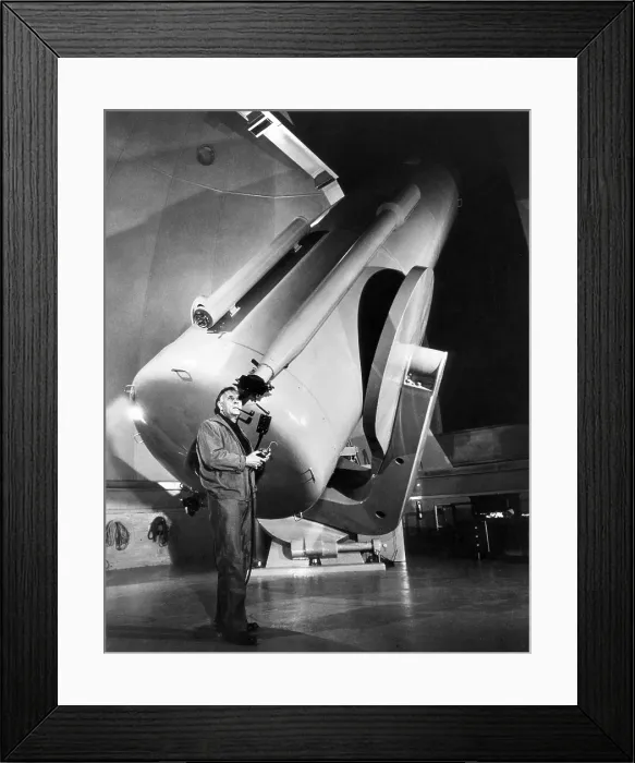 Framed Print : Edwin Hubble and Telescope, Palomar Observatory Framed Print : Edwin Hubble and Telescope, Palomar Observatory