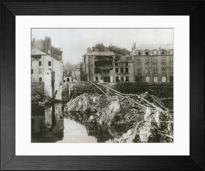 Framed Print : WWI, Scorched Earth Policy, Mezieres, 1914