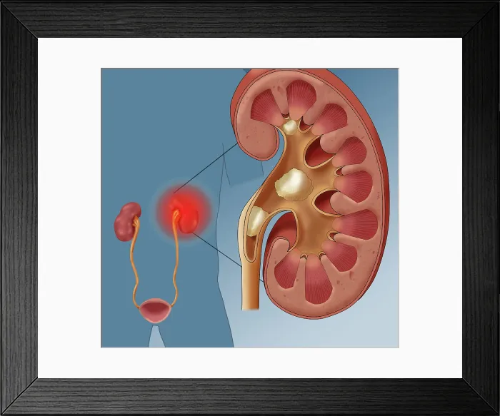 Framed Print : Kidney Stone Pain, Illustration Framed Print : Kidney Stone Pain, Illustration