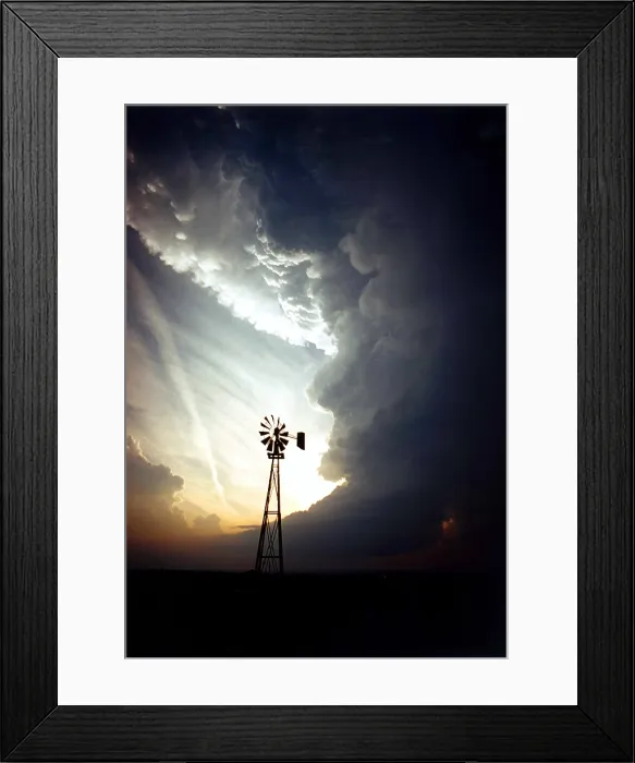 Framed Print : Windmill, Supecell Formation
