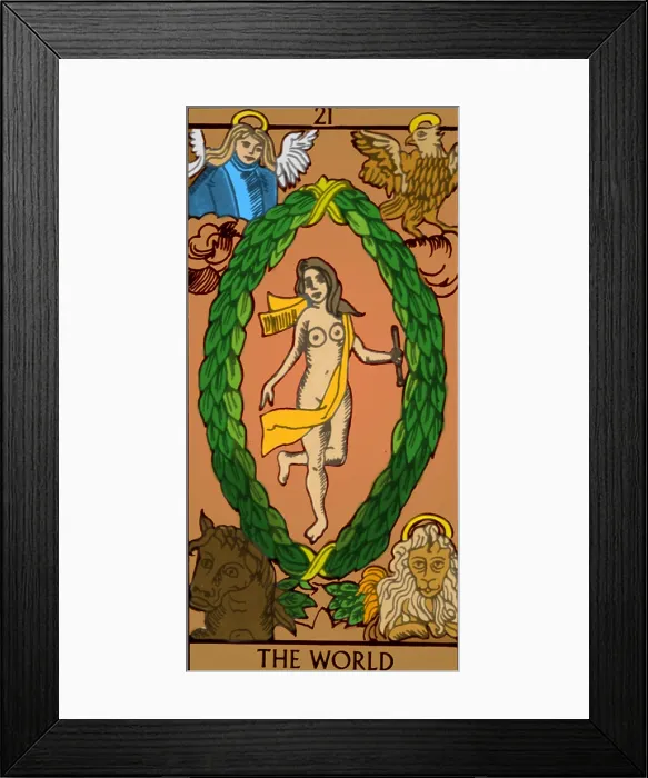 Framed Print : The World, Tarot Card Framed Print : The World, Tarot Card