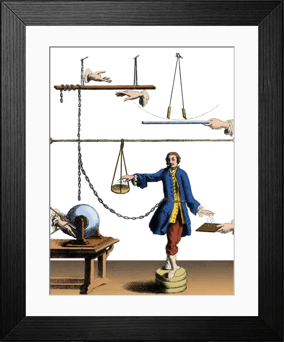 Framed Print : Nollet's Static Electric Experiment, 1746 Framed Print : Nollet's Static Electric Experiment, 1746