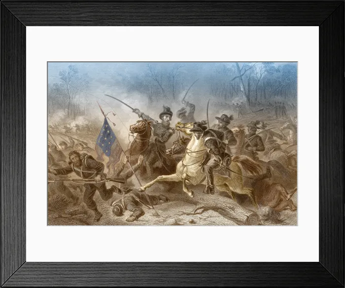 Framed Print : Battle of Shiloh, Charge of General Grant, 1862 Framed Print : Battle of Shiloh, Charge of General Grant, 1862