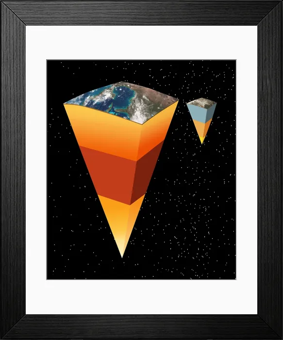 Framed Print : Interior of Earth and Moon Framed Print : Interior of Earth and Moon